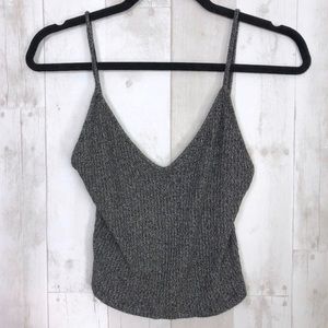 Brandy Melville One Size Gray Ribbed Crop Top